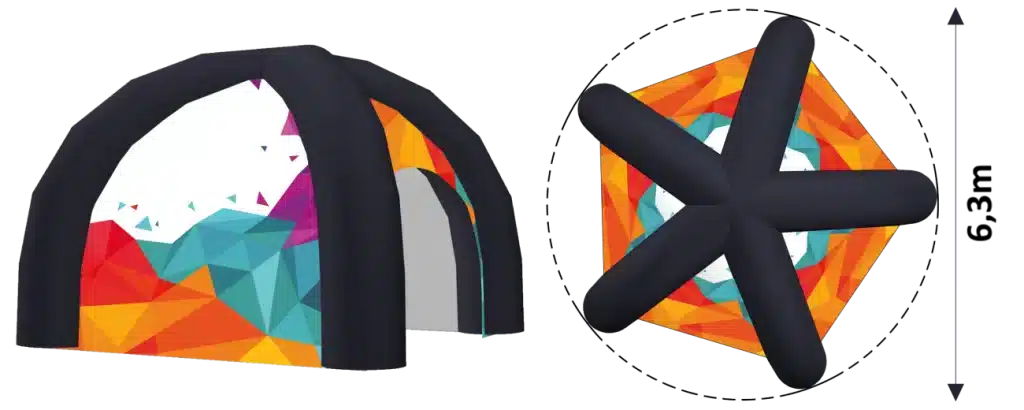 tenda pubblicitaria gonfiabile