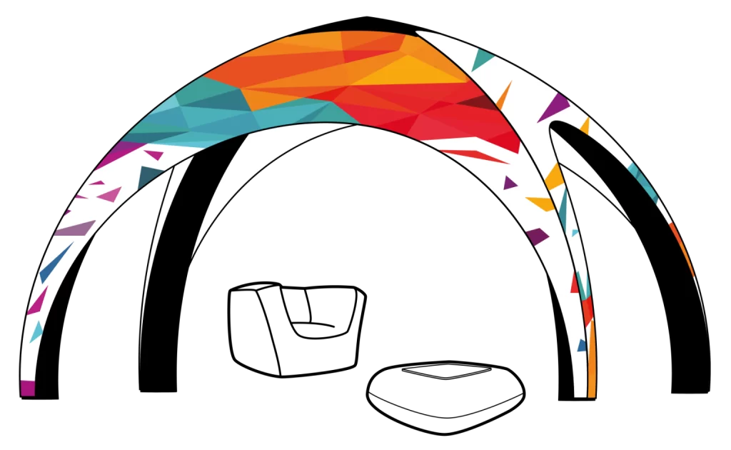 tenda pubblicitaria gonfiabile