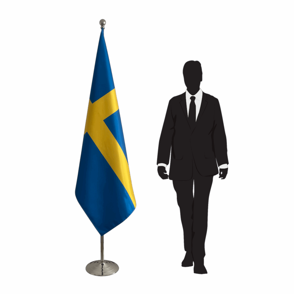 bandiera svedese su cavalletto