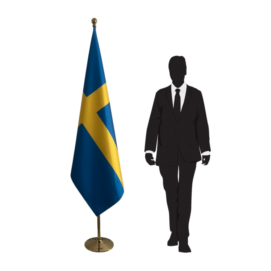 bandiera svedese su cavalletto