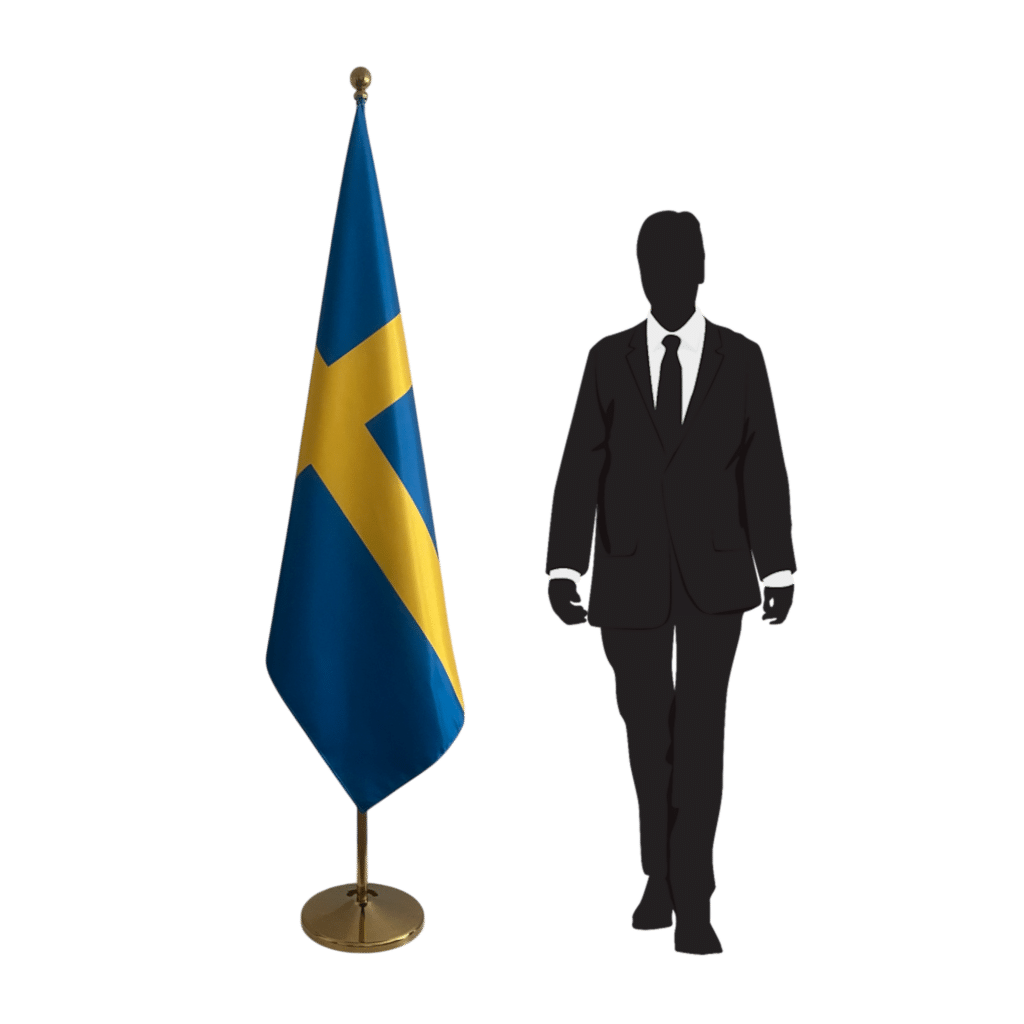 bandiera svedese su cavalletto