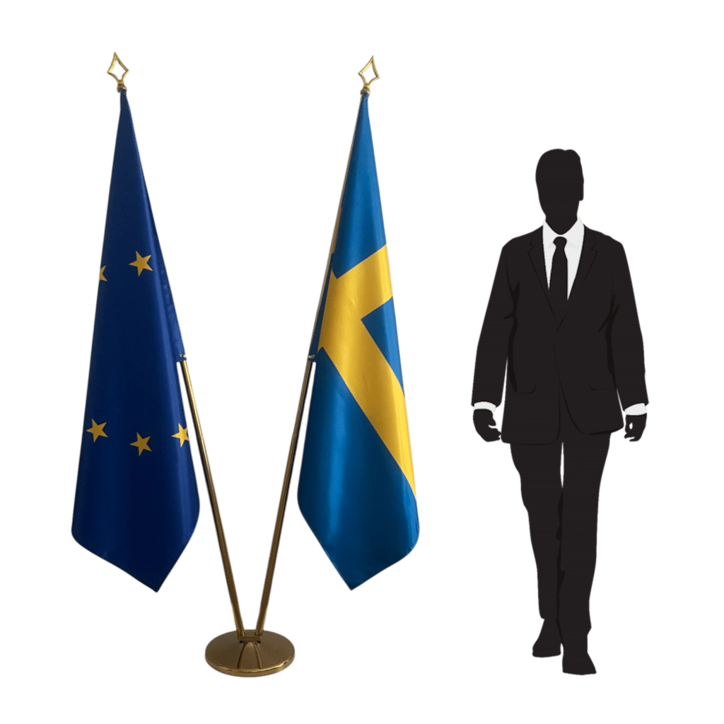 bandiera svedese su cavalletto
