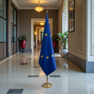 drapeau UE sur hampe