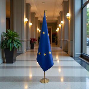 drapeau UE sur hampe