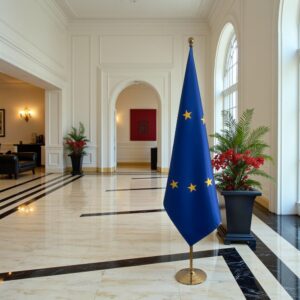 drapeau UE sur hampe