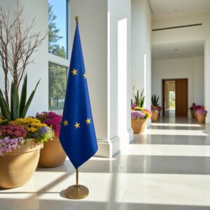 drapeau UE sur hampe