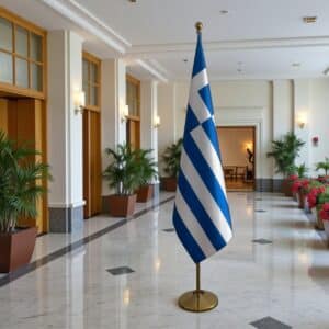 drapeau Grèce avec support