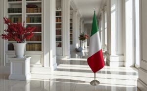 drapeau Italie sur hampe