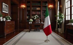 drapeau Italie sur hampe