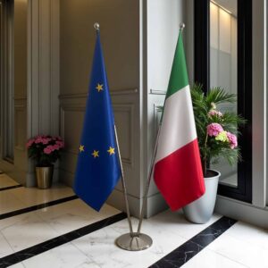 drapeau Italie sur socle