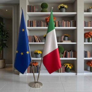 drapeau Italie sur socle