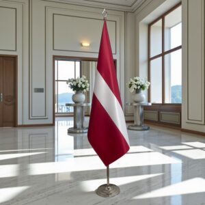 drapeau Lettonie avec pied