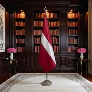 drapeau Lettonie avec pied