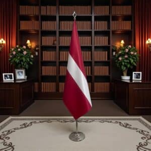 drapeau Lettonie avec pied