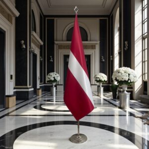 drapeau Lettonie avec pied