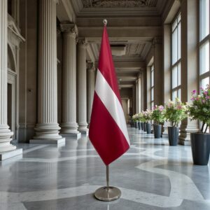 drapeau Lettonie avec socle