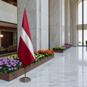 drapeau Lettonie sur hampe