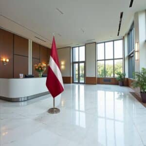 drapeau Lettonie sur hampe