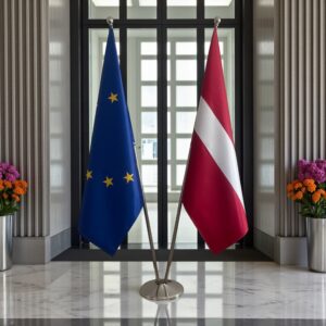 drapeau Lettonie et UE