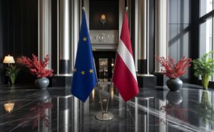 drapeau Lettonie et UE