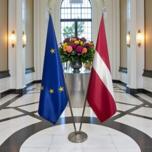 drapeau Lettonie et UE