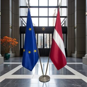 drapeau Lettonie et UE