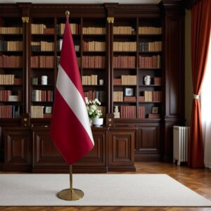 drapeau Lettonie avec socle