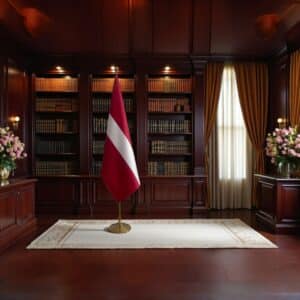 drapeau Lettonie avec socle