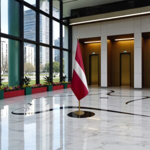 drapeau Lettonie avec socle