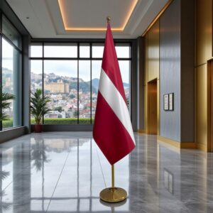 drapeau Lettonie avec socle