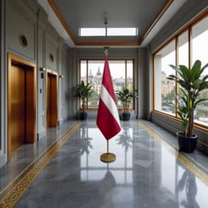 drapeau Lettonie avec socle