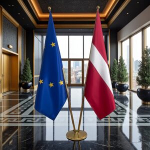 drapeau Lettonie et UE