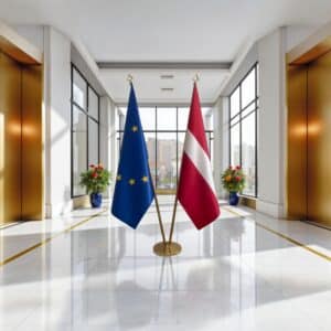 drapeau Lettonie et UE