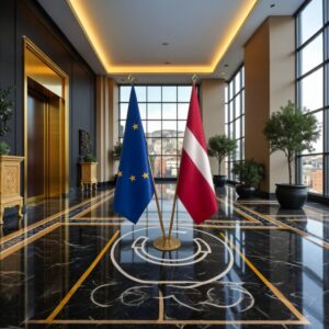 drapeau Lettonie et UE