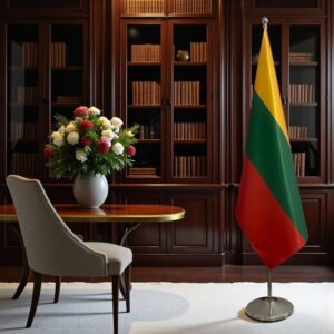 drapeau Lituanie sur pied