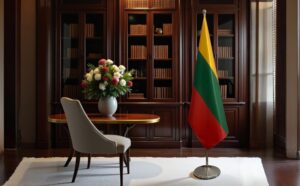 drapeau Lituanie sur pied