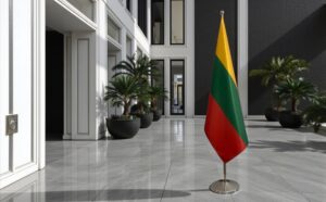 drapeau Lituanie sur pied