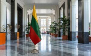drapeau Lituanie sur pied