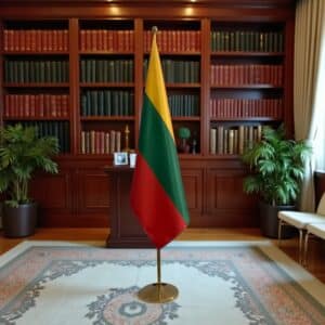 drapeau Lituanie sur hampe