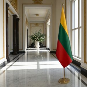 drapeau Lituanie sur hampe