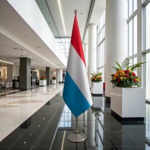 drapeau Luxembourg sur socle