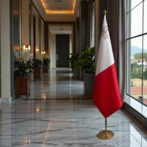 drapeau Malte avec support