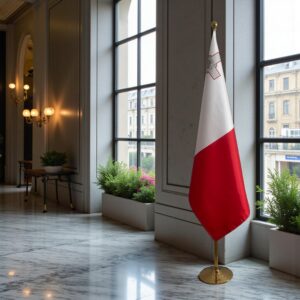 drapeau Malte avec support