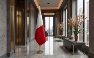 drapeau Malte avec support