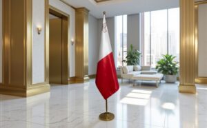 drapeau Malte avec mat