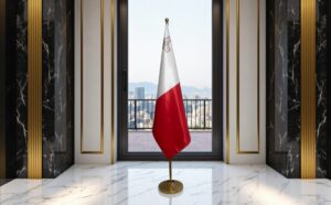 drapeau Malte avec pied