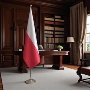 drapeau Pologne avec pied