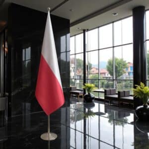 drapeau Pologne avec pied