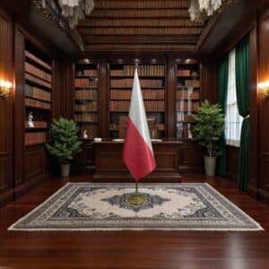 drapeau Pologne avec socle