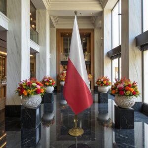 drapeau Pologne avec socle